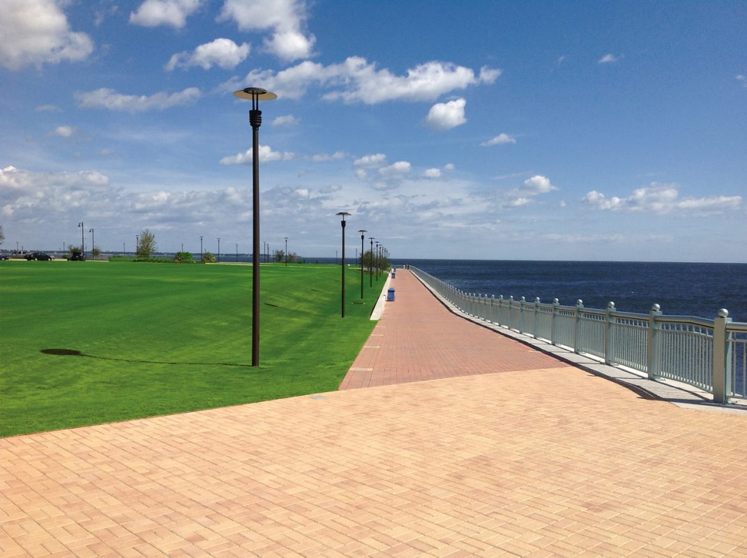 Direct buried poles on coastline