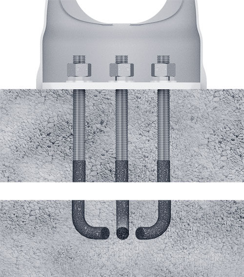 Beehive base anchorage cross-section