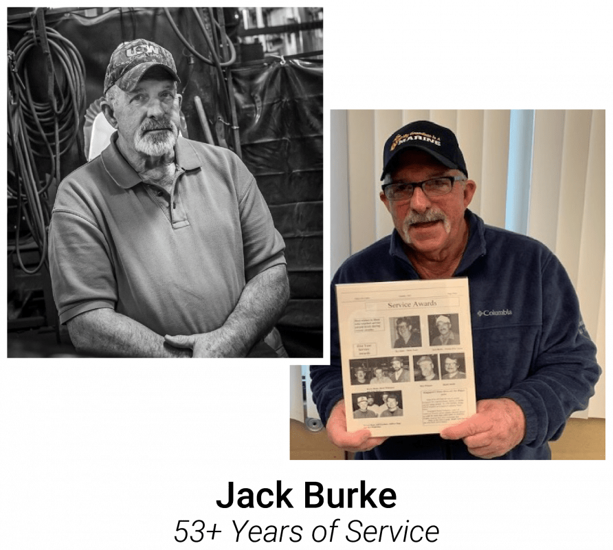 Jack joined with 53 years of service