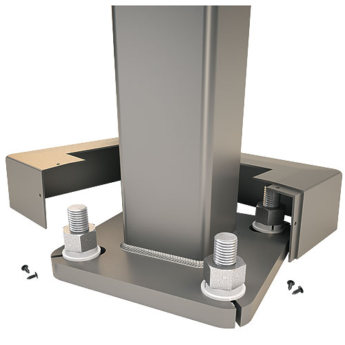 SSS pole base with half cover removed