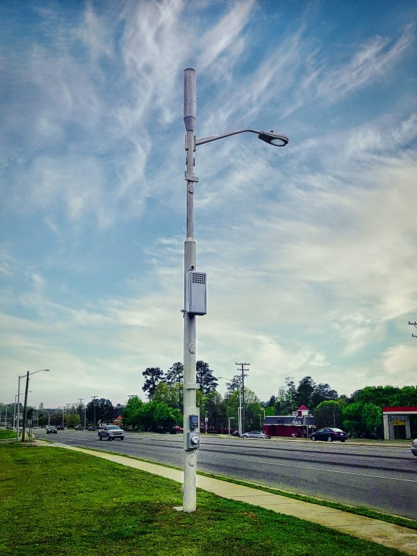 Smart pole on street side