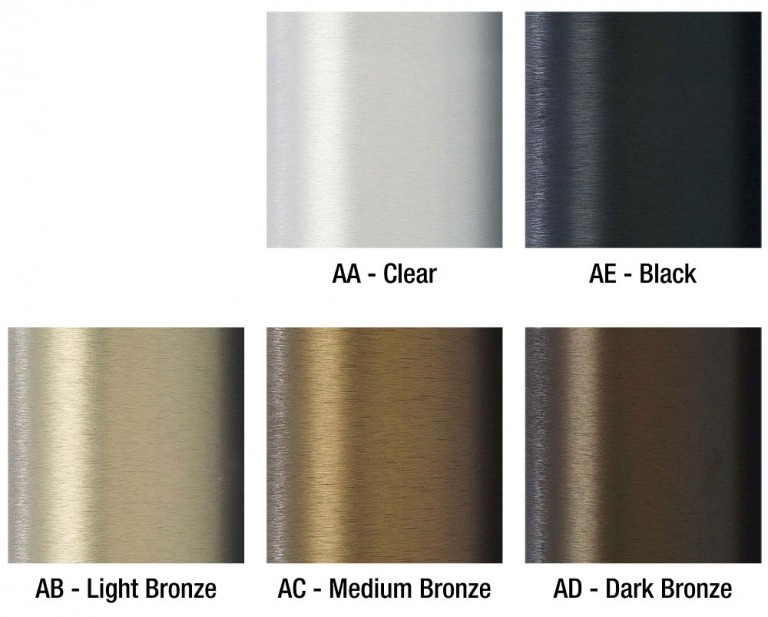 Five anodized poles for Hapco standard colors