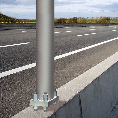 Hapco Median Barrier pole on a highway