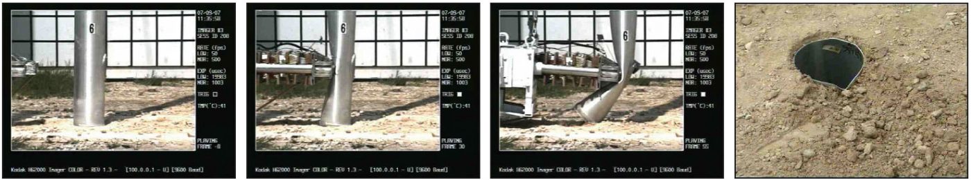 series of FHWA breakaway testing of a direct buried pole